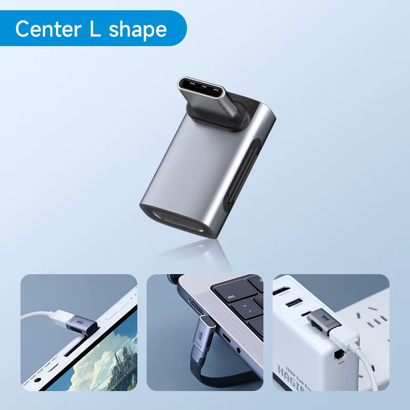 240W USB-C to USB-C Adapter - 40Gbps 8K 60Hz 90 Degree Converter for Thunderbolt 4/3, MacBook, and iPhone 17 Pro