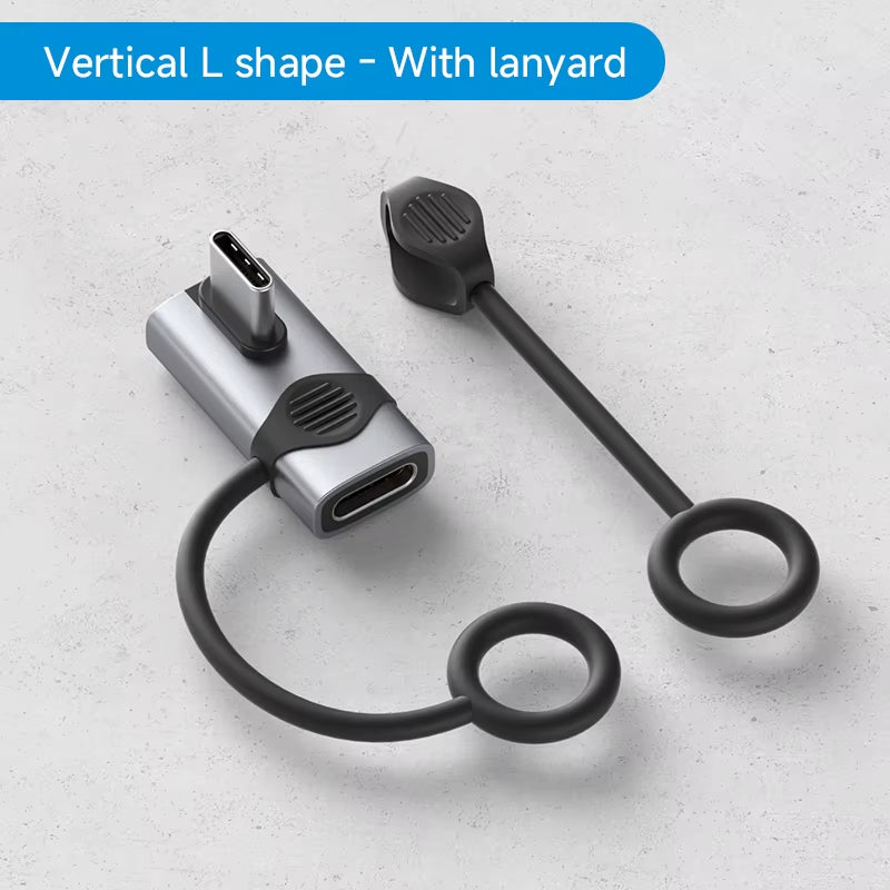 240W USB-C to USB-C Adapter - 40Gbps 8K 60Hz 90 Degree Converter for Thunderbolt 4/3, MacBook, and iPhone 17 Pro