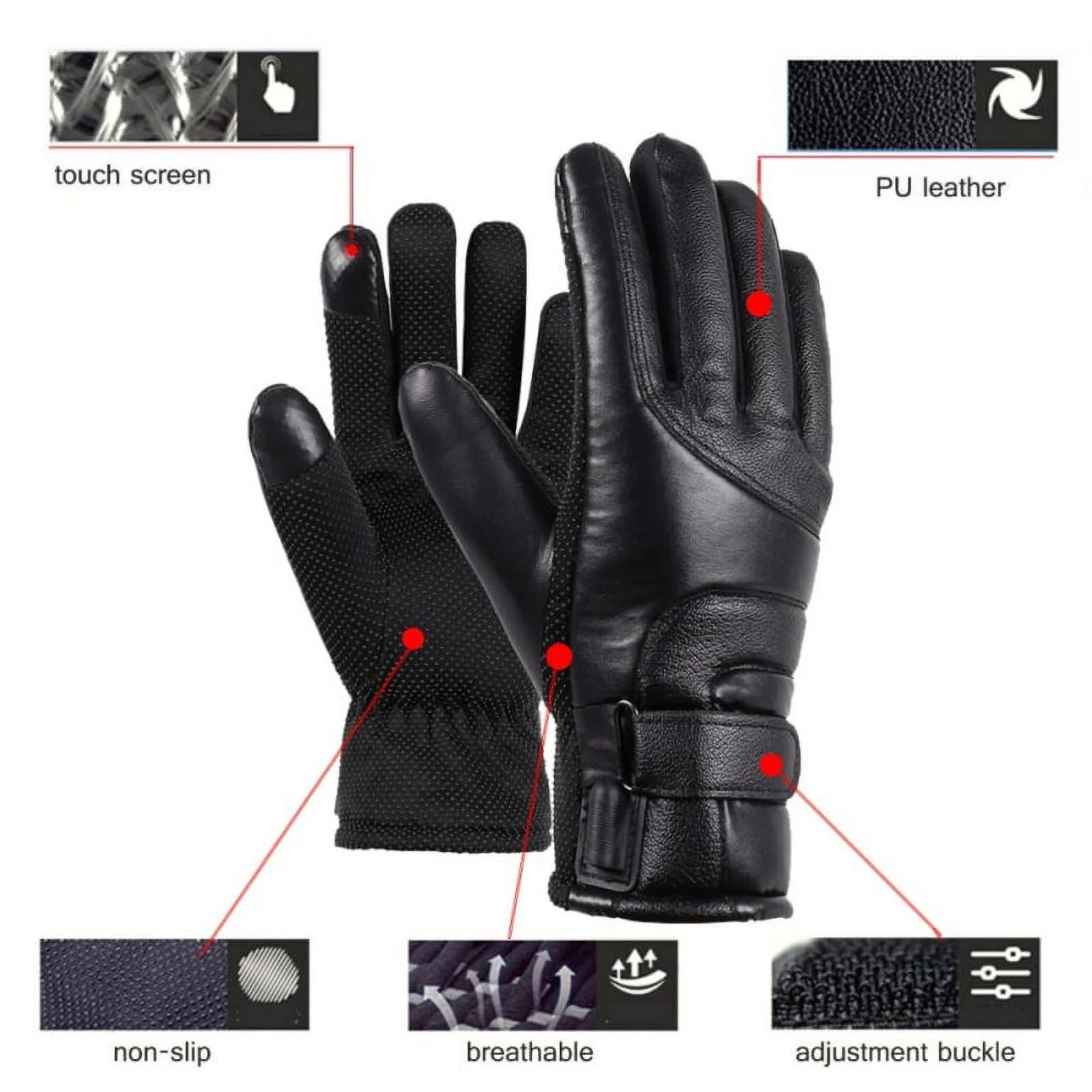 Premium USB Electric Heated Gloves with Touchscreen Capability - Ideal for Men and Women in Cold Weather Outdoor Activities