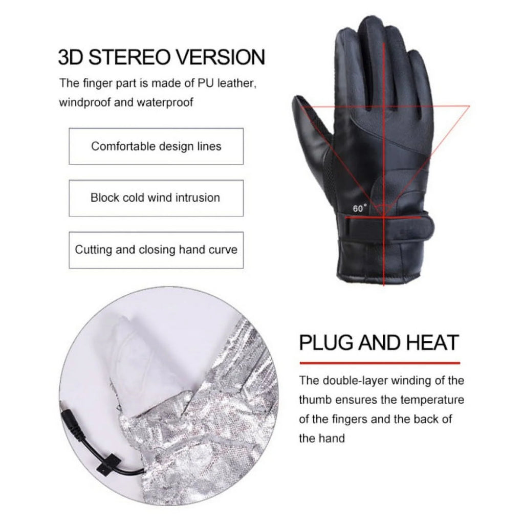 Premium USB Electric Heated Gloves with Touchscreen Capability - Ideal for Men and Women in Cold Weather Outdoor Activities